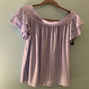 American Eagle light blue off-the-shoulder top NWT